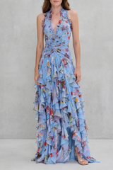 Belladina | Halter Maxi Dress – Blue | The Bellemont Sisters Australia