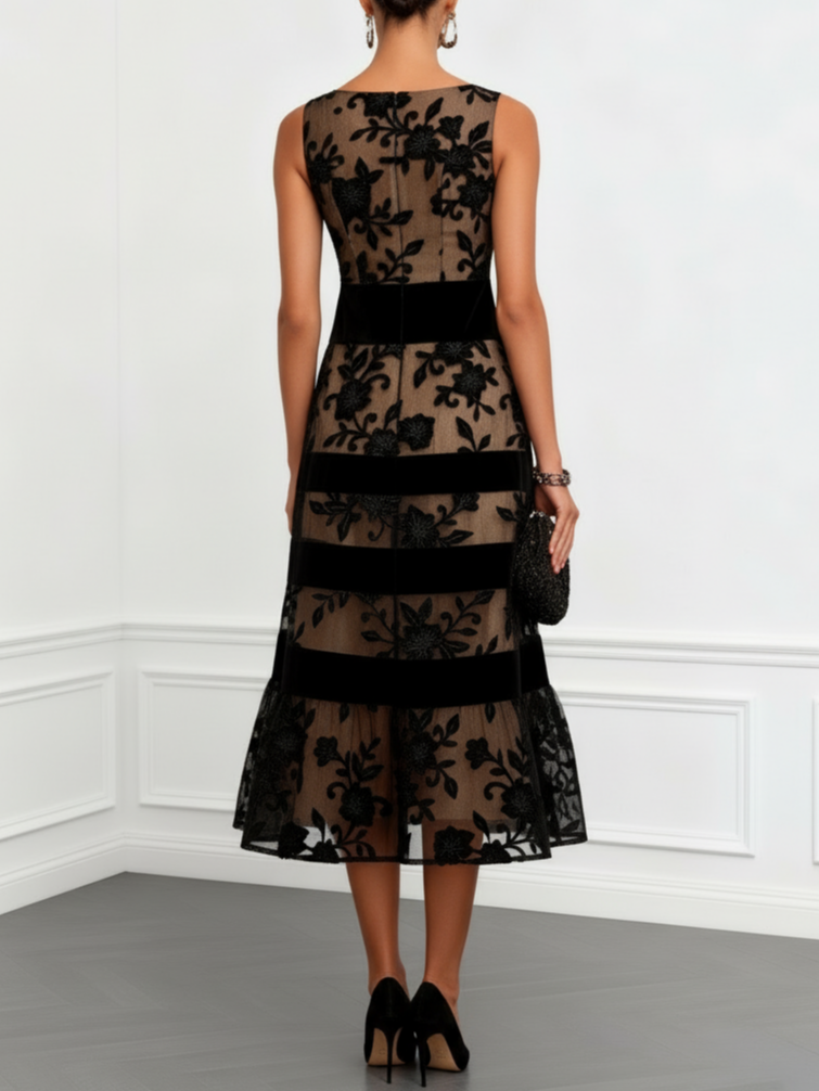 Brooke | Lace Midi Dress Slimming | The Bellemont Sisters Australia