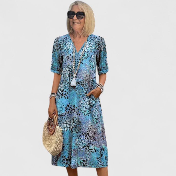 Isolde | Stylish Midi Dress – Blue | The Bellemont Sisters Australia
