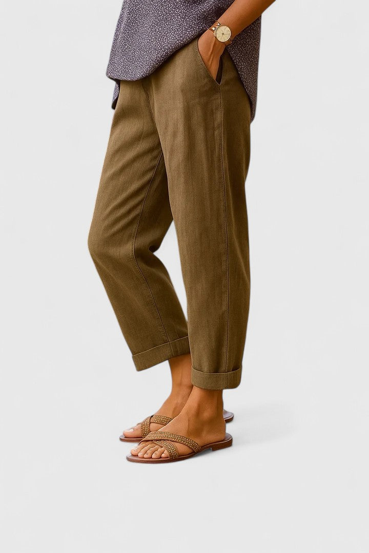 Marivela | Elegant Pants – Khaki | The Bellemont Sisters Australia