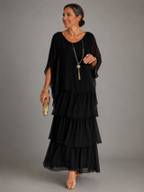 Lara™ | Elegant Flowing Maxi Dress – Black | The Bellemont Sisters Australia