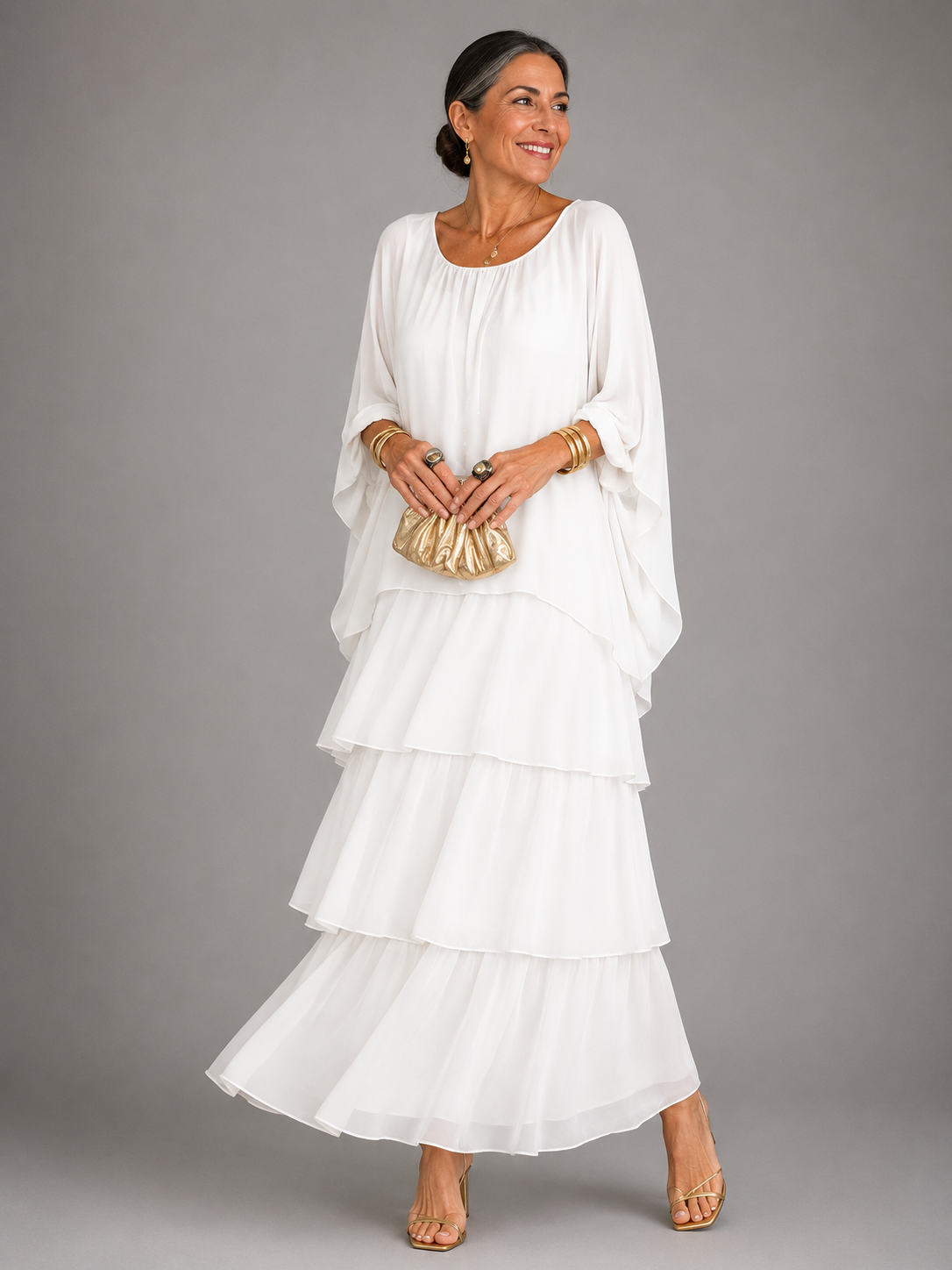 Lara™ | Elegant Flowing Maxi Dress – White | The Bellemont Sisters Australia