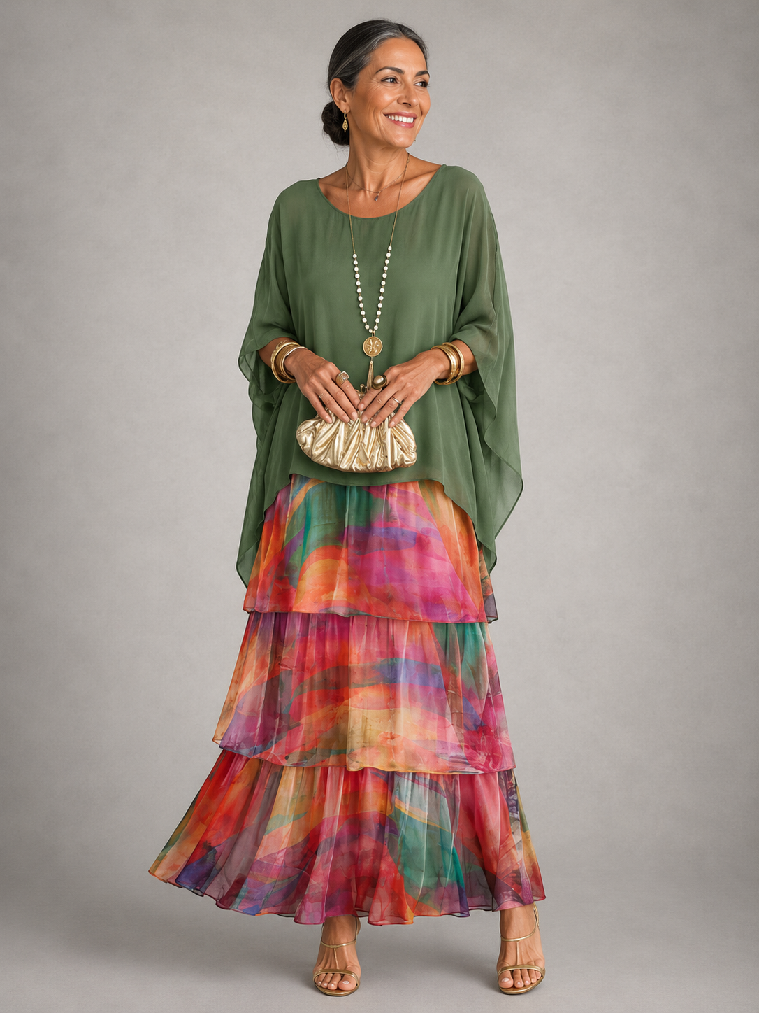 Lara™ | Elegant Flowing Maxi Dress – Multicolor | The Bellemont Sisters Australia