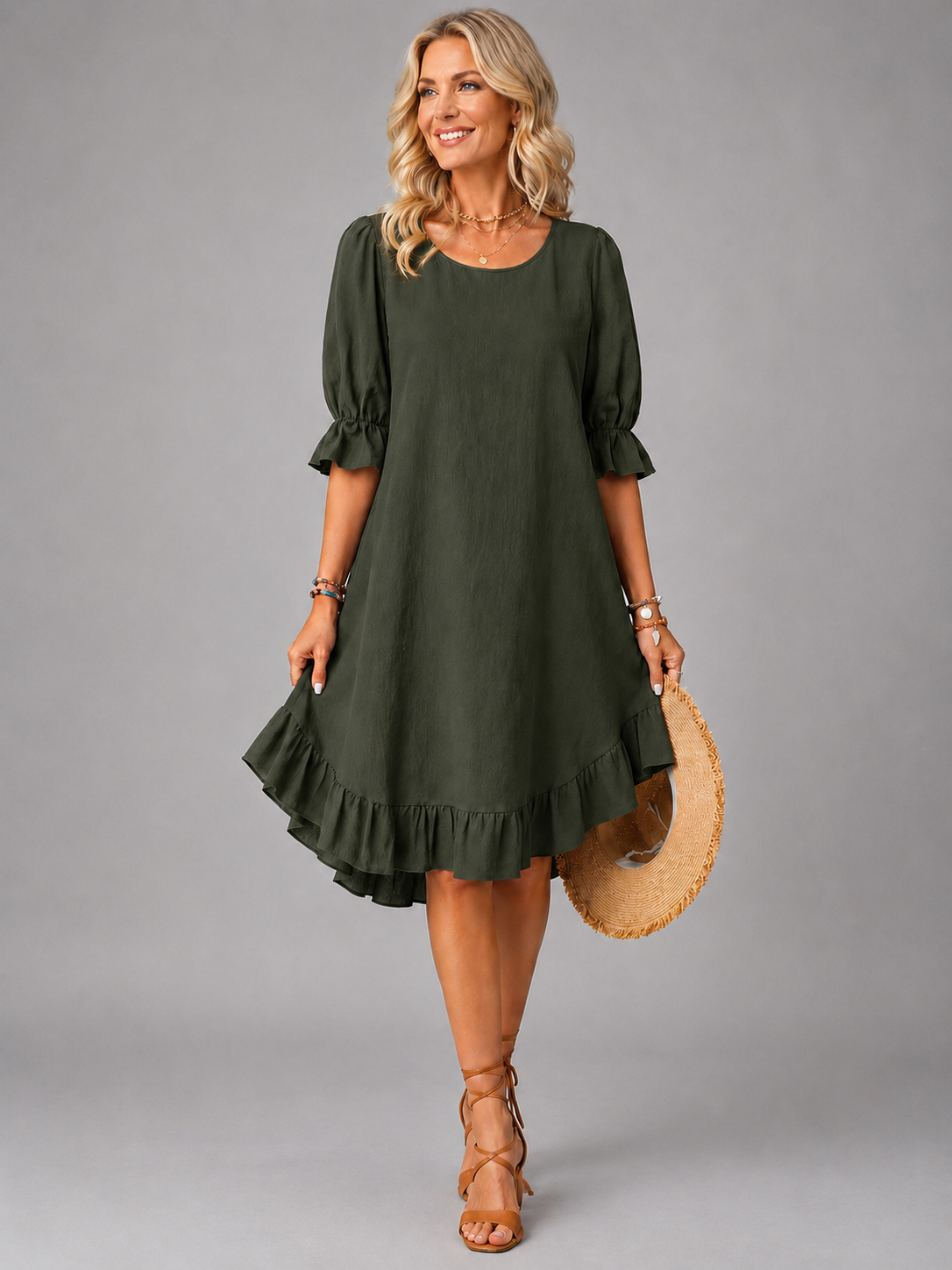 Elira™ | Effortless Comfort Dress – Green | The Bellemont Sisters Australia