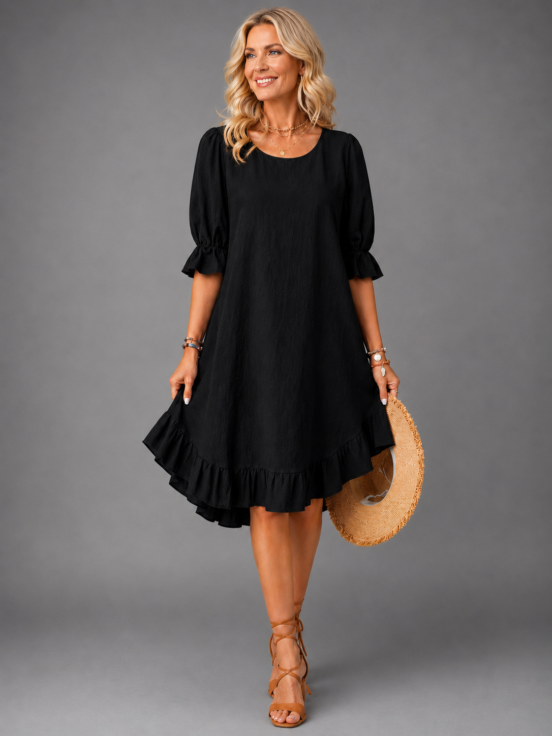 Elira™ | Effortless Comfort Dress – Black | The Bellemont Sisters Australia