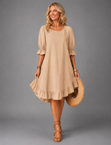 Elira™ | Effortless Comfort Dress – Khaki | The Bellemont Sisters Australia