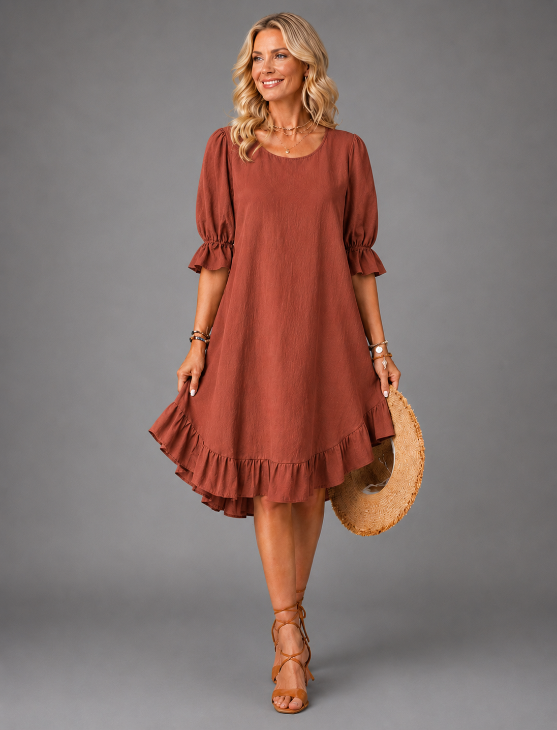 Elira™ | Effortless Comfort Dress – Brown | The Bellemont Sisters Australia