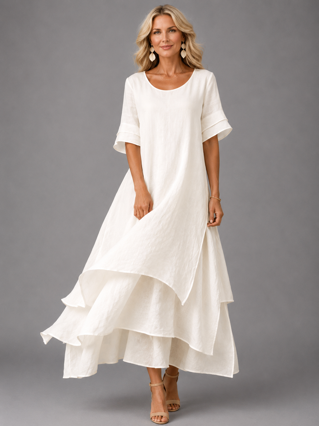 Liora™ | Flowing Grace Maxi Dress – White | The Bellemont Sisters Australia