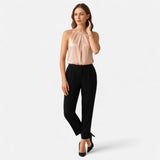Kimberly | Women’s Elegant Pleated Front Draped Satin Tanks | The Bellemont Sisters Australia