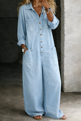 Lena | Casual Comfort Jumpsuit – Light Blue | The Bellemont Sisters Australia
