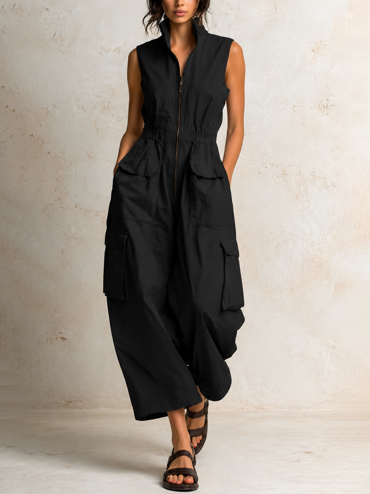 Ursula™ Utility Cargo Jumpsuit – Black | The Bellemont Sisters Australia