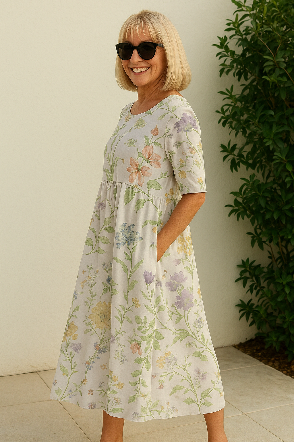 Eliza | Relaxed Midi Dress – White | The Bellemont Sisters Australia