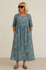 Eliza | Relaxed Midi Dress – Light Blue | The Bellemont Sisters Australia