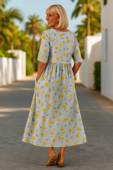 Eliza | Relaxed Midi Dress – Light Yellow | The Bellemont Sisters Australia