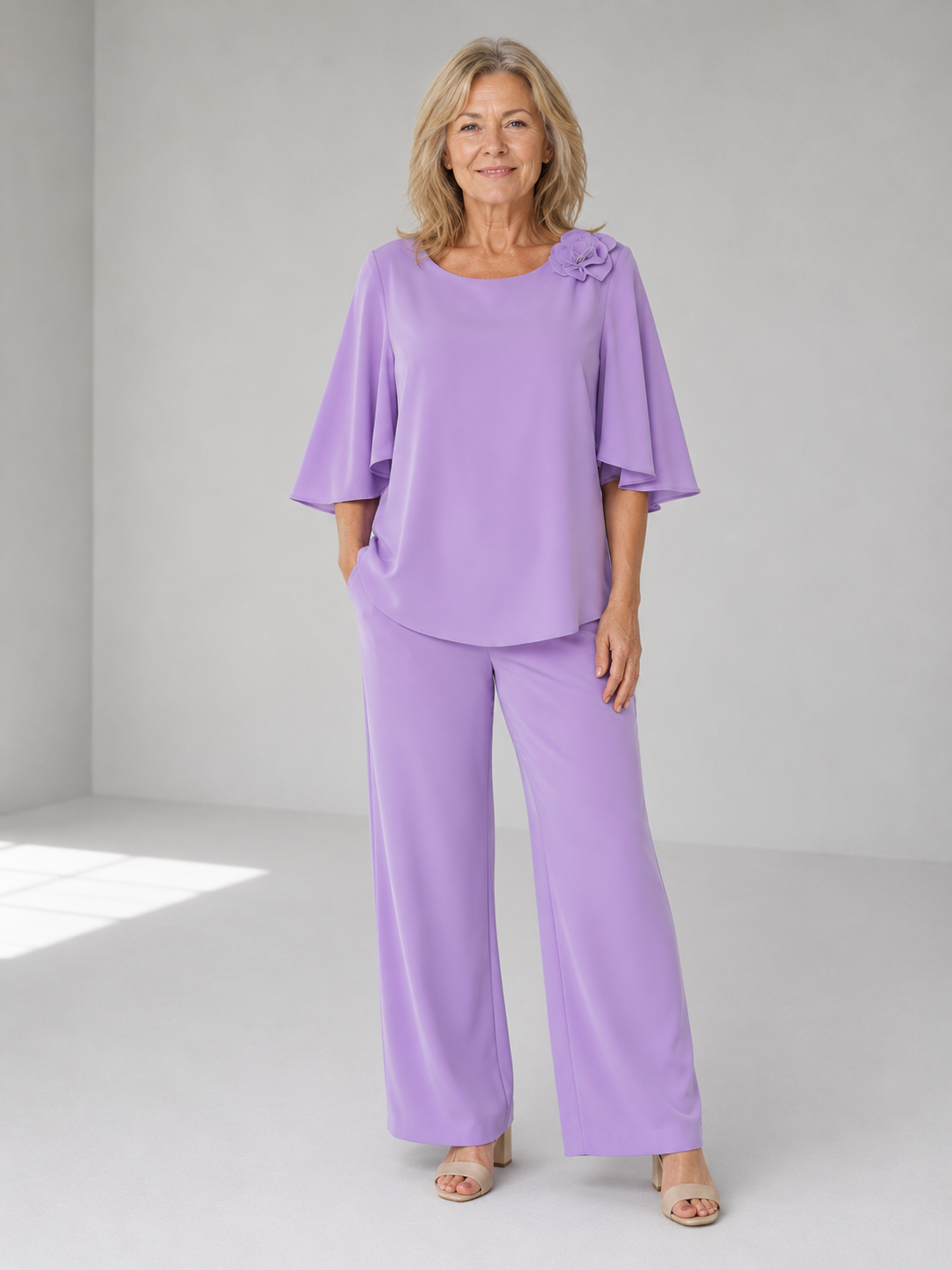 Dorothy | Elegant Flowing Two-Piece Set – Purple | The Bellemont Sisters Australia