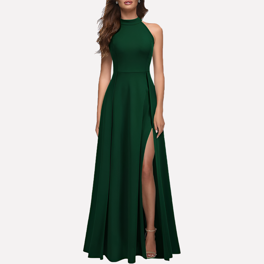 Blake | Women's Formal Evening Maxi Dress With Side Slit – Green | The Bellemont Sisters Australia