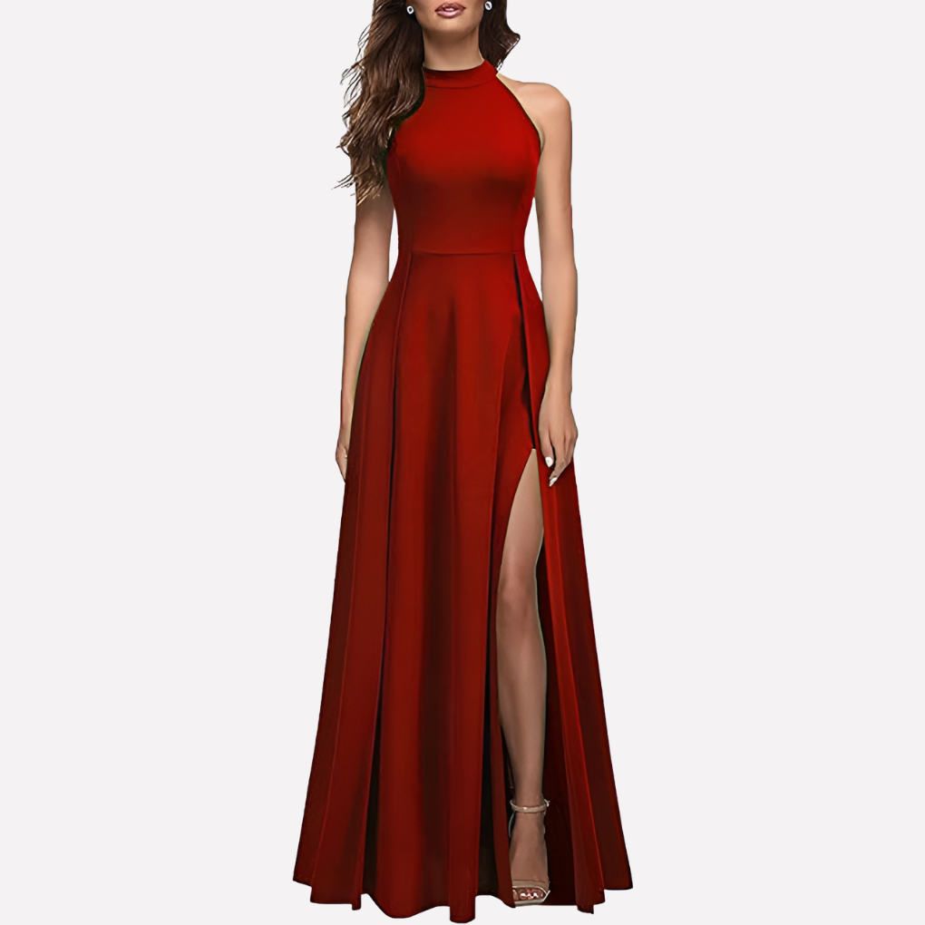 Blake | Women's Formal Evening Maxi Dress With Side Slit – Red | The Bellemont Sisters Australia