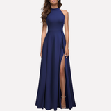 Blake | Women's Formal Evening Maxi Dress With Side Slit – Blue | The Bellemont Sisters Australia