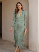 Fringe | Round Dress – Green | The Bellemont Sisters Australia