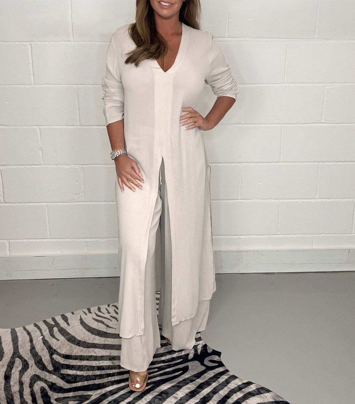Cherly™ Comfy Two-piece Set – Cream | The Bellemont Sisters Australia