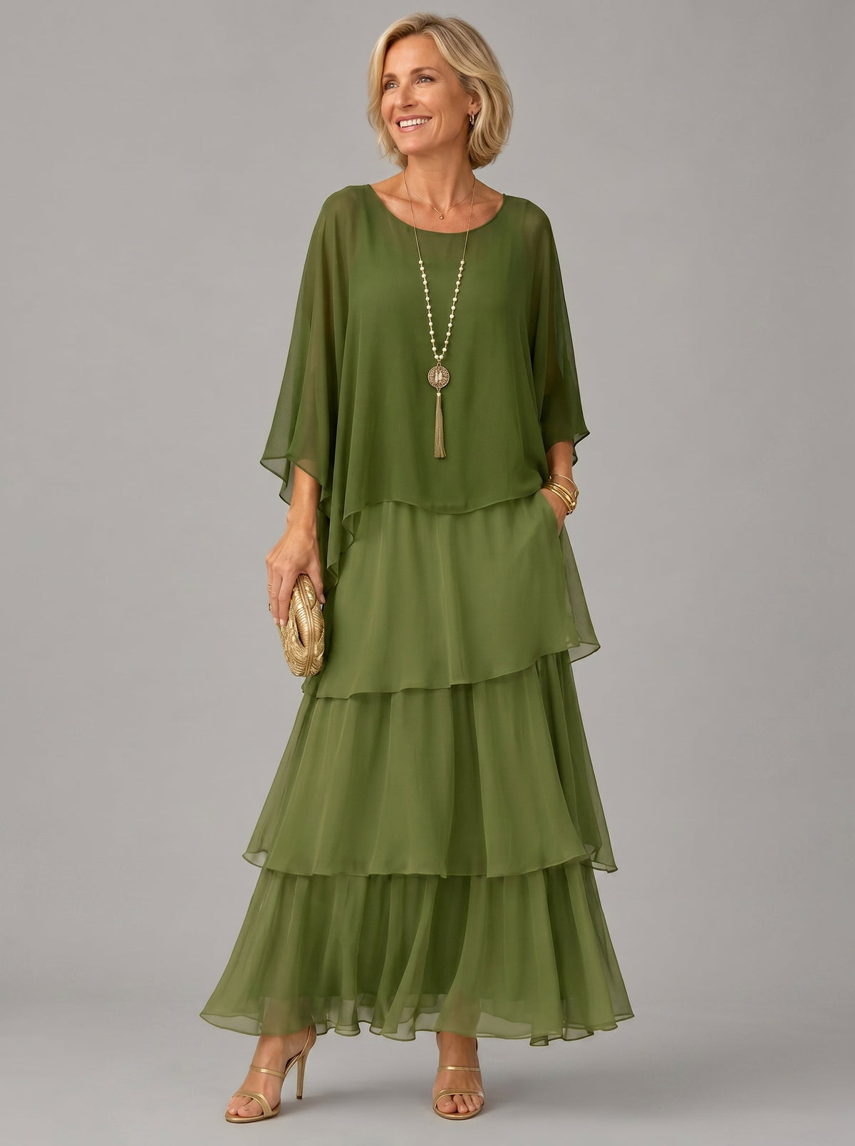 Lara™ | Elegant Flowing Maxi Dress – Dark Green | The Bellemont Sisters Australia