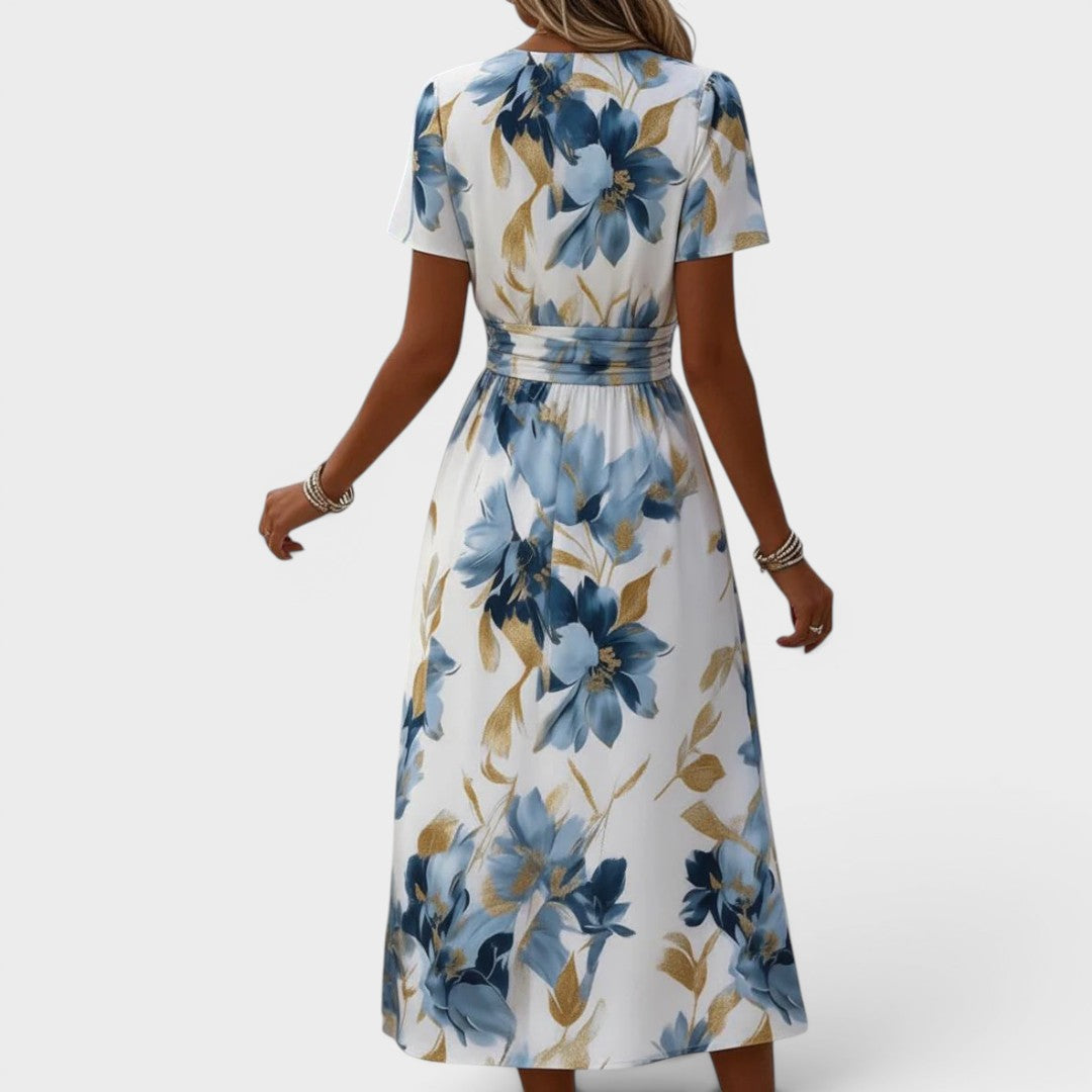 Denise | Floral Wrap Waist Midi Dress | The Bellemont Sisters Australia