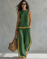 Leila™ | Two-Piece Fluid Set – Green | The Bellemont Sisters Australia