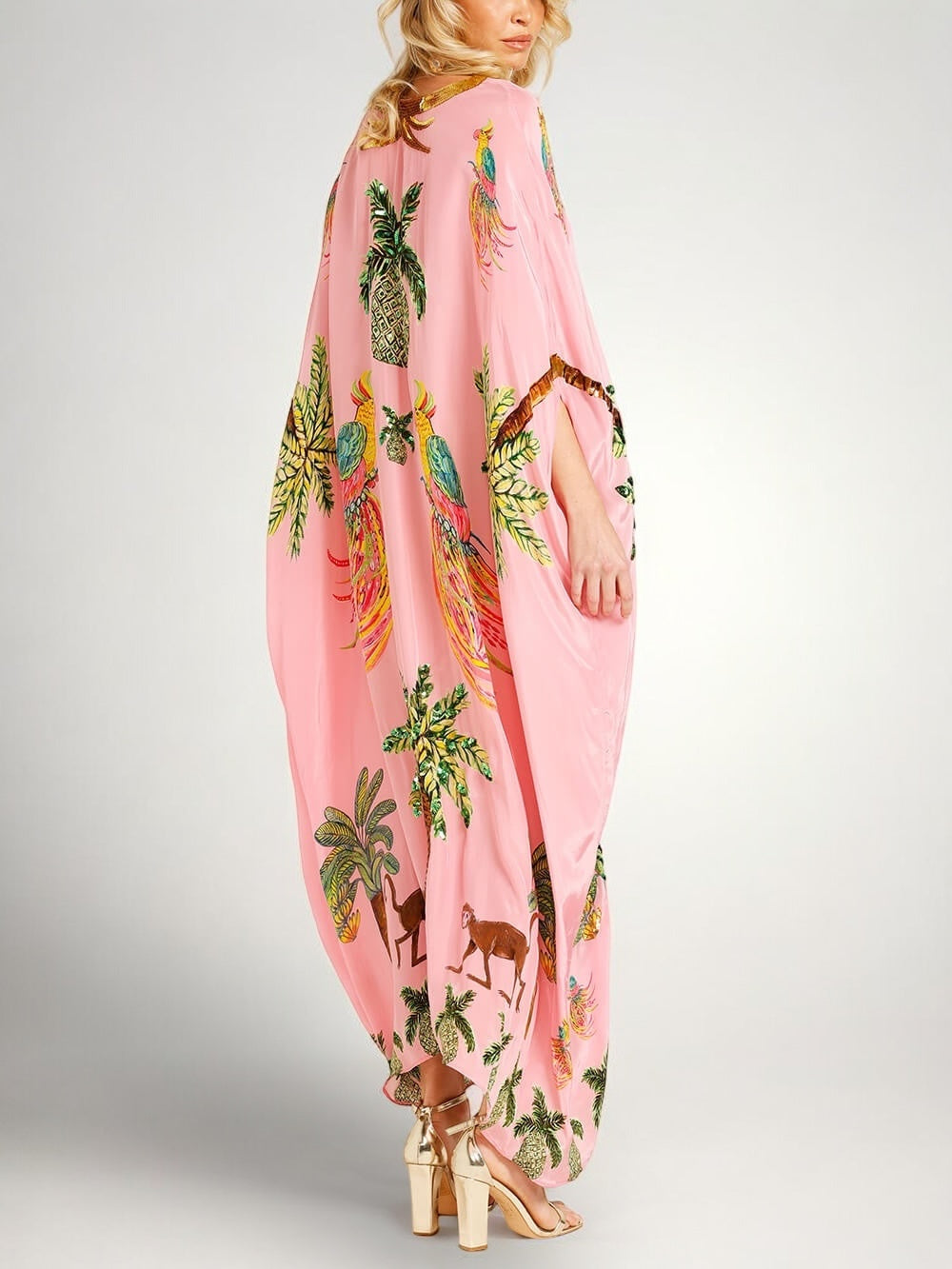 Sahara | Drop Shoulder Sleeve Coconut Tree Printed Dress | The Bellemont Sisters Australia