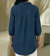 Abigail™ Elegant Denim Blouse | The Bellemont Sisters Australia