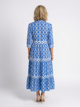 Ysolde | Three Quarter Sleeve Chain Pattern Midi Dress | The Bellemont Sisters Australia
