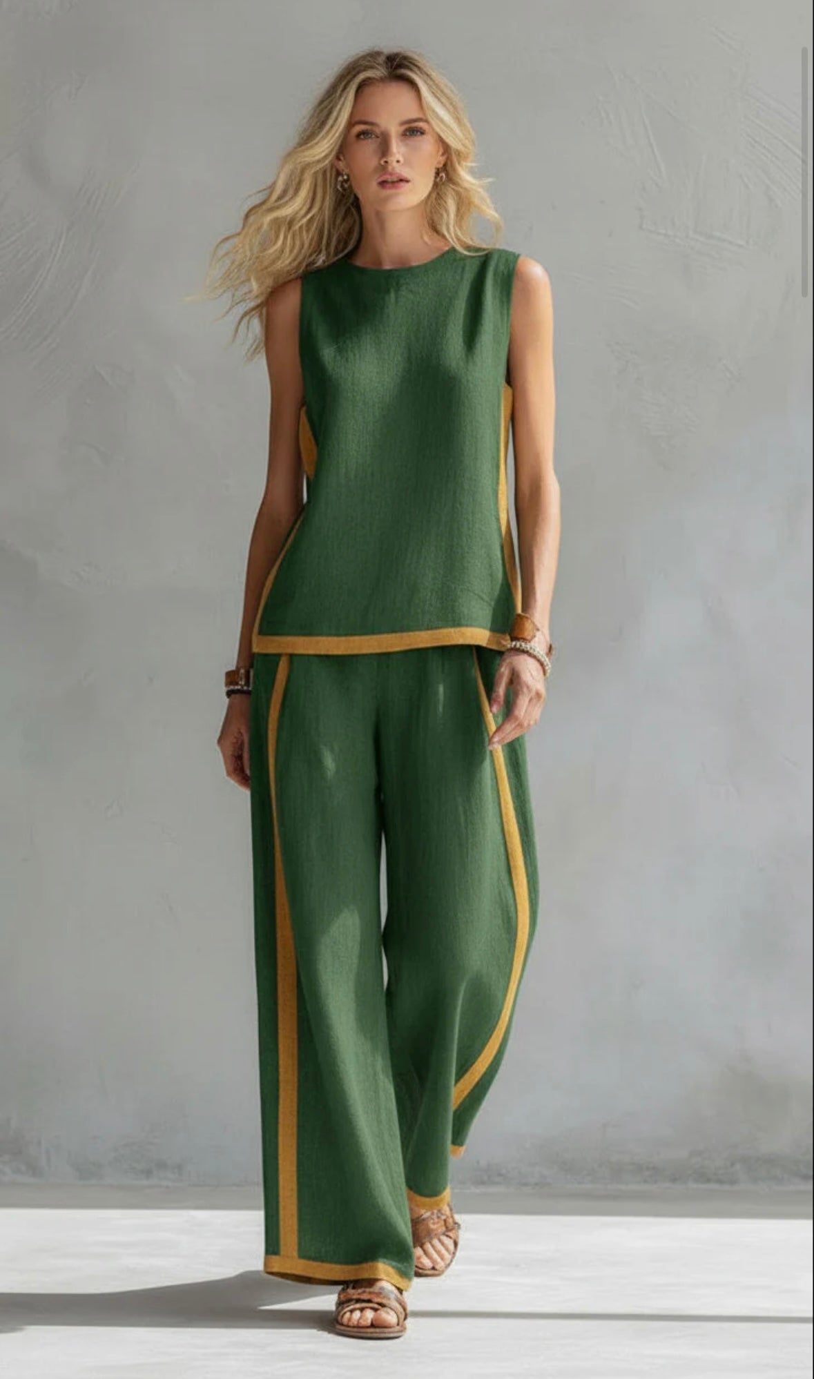 Shania™ Casual-Chic Two-Piece Set – Green | The Bellemont Sisters Australia