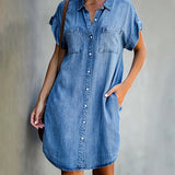 Beau Button-Down Shirt Dress – Blue | The Bellemont Sisters Australia