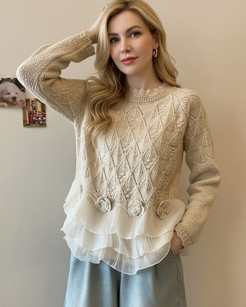 Taylor Ruffle Cardigan™ – Cream | The Bellemont Sisters Australia