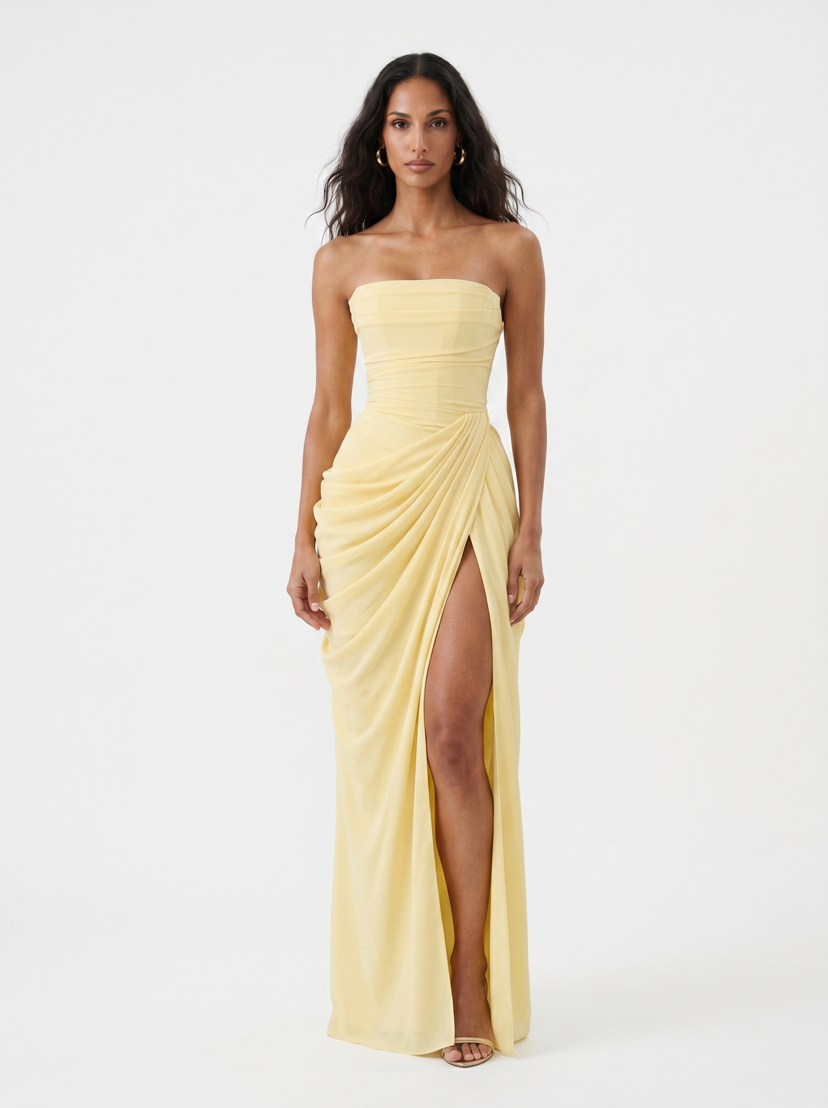 Shantelle™ Elegant Dress – Yellow | The Bellemont Sisters Australia