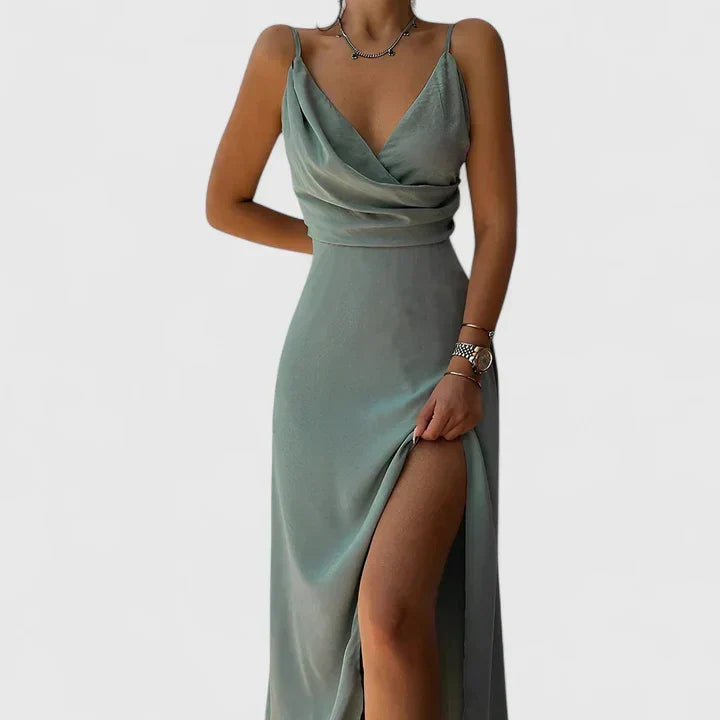 Thaliora | Elegant Dress – Green | The Bellemont Sisters Australia
