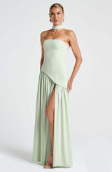 Valentina - Backless Split Dress – Green | The Bellemont Sisters Australia