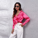 Sydney | Women’s Casual Workwear Loose Fit Satin Blouses – Pink | The Bellemont Sisters Australia