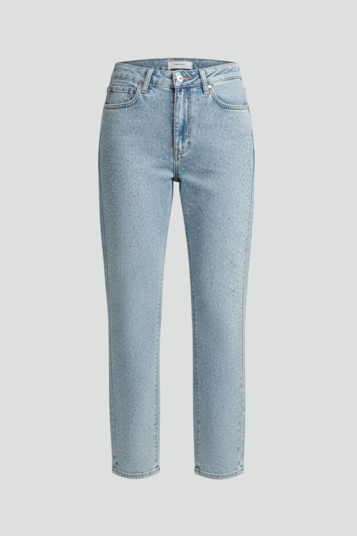 Katherine | Women’s High-Waist Shimmer Straight-Leg Jeans | The Bellemont Sisters Australia