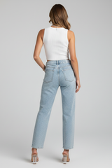 Katherine | Women’s High-Waist Shimmer Straight-Leg Jeans | The Bellemont Sisters Australia