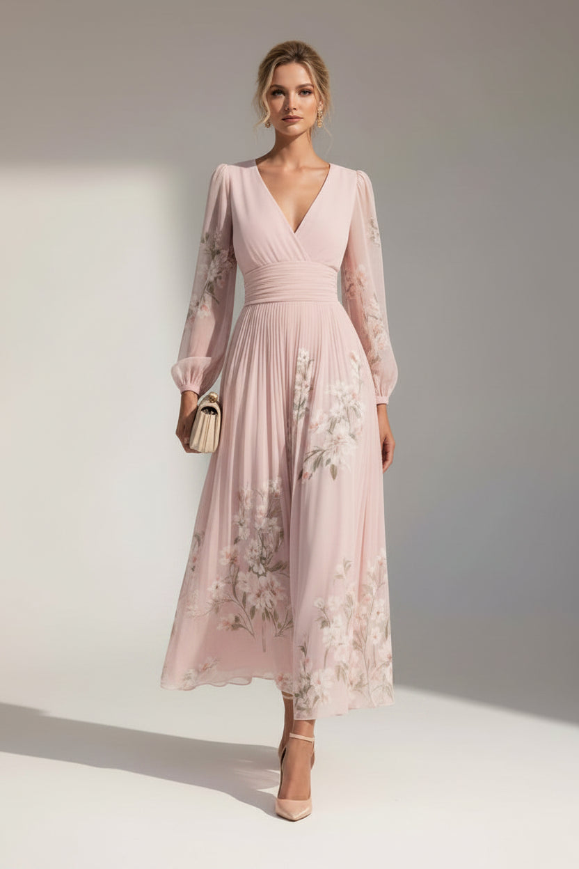 Prescela | Floral Midi Dress – Pink | The Bellemont Sisters Australia