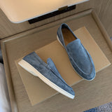 Harold | Elegant Suede Loafers – Light Blue | The Bellemont Sisters Australia