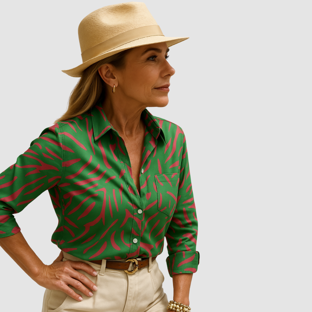 Mandy™ Elegant breathable Blouse – Moss Green | The Bellemont Sisters Australia