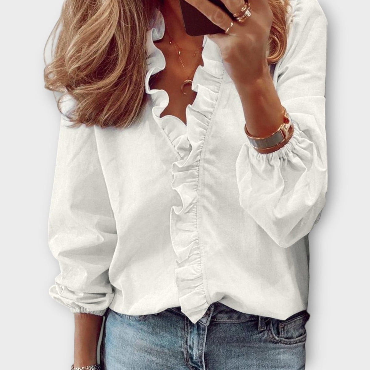 Isadora | Elegant Summer Blouse – White | The Bellemont Sisters Australia