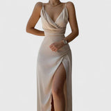 Thaliora | Elegant Dress – Beige | The Bellemont Sisters Australia