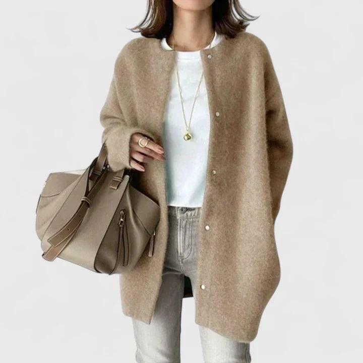 Samarielis | Elegant Cardigan – Khaki | The Bellemont Sisters Australia