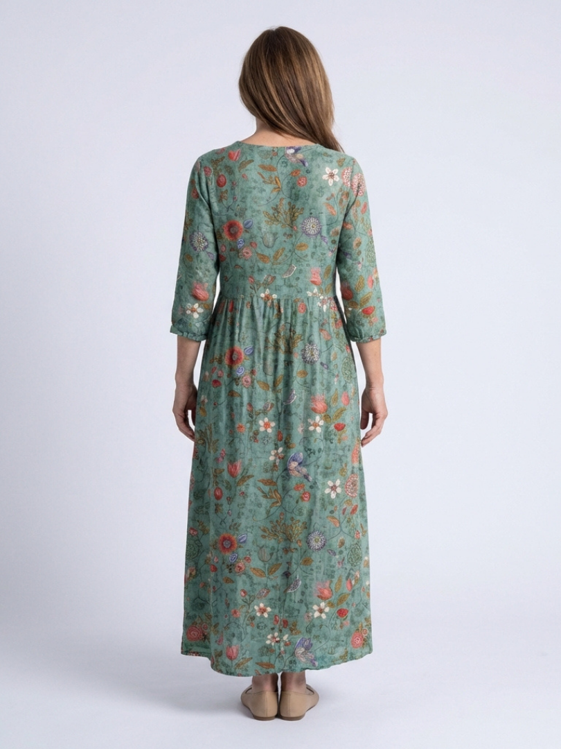 Marina | Floral V Neck Three Quarter Sleeve Maxi Dress | The Bellemont Sisters Australia