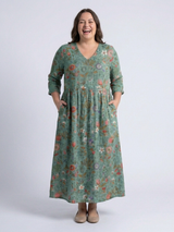 Marina | Floral V Neck Three Quarter Sleeve Maxi Dress | The Bellemont Sisters Australia