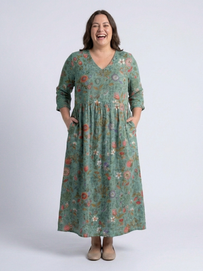 Marina | Floral V Neck Three Quarter Sleeve Maxi Dress | The Bellemont Sisters Australia