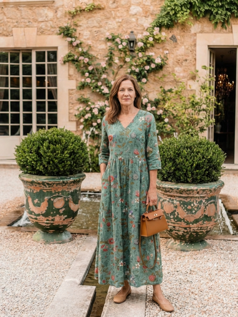 Marina | Floral V Neck Three Quarter Sleeve Maxi Dress | The Bellemont Sisters Australia