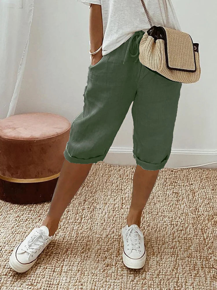 Ophelia - Relaxed Summer Shorts – Green | The Bellemont Sisters Australia